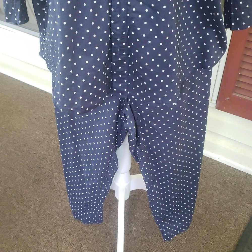 LRL RALPH LAUREN Capri Style Polka Dot Pajama Set - Navy - Picture 2 of 12